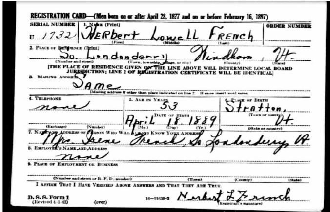 WWII Draft Card