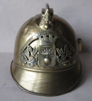 French Brass Fire Helmet