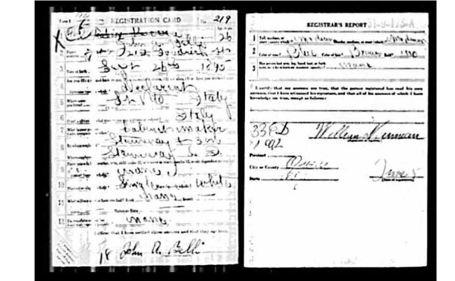 John Belli Draft Card