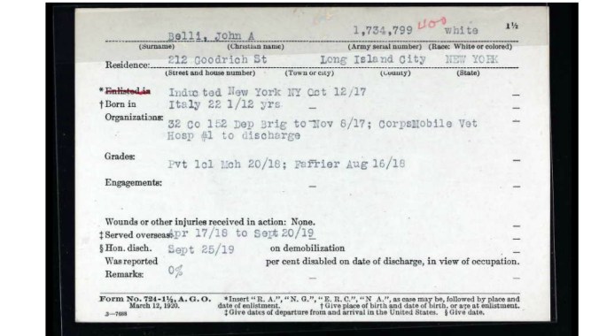 John Belli Service Card