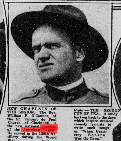 Newspaper Clipping of Father O'Connor, 1922