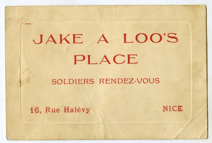 Jack a Loo's Place WWI Handbill