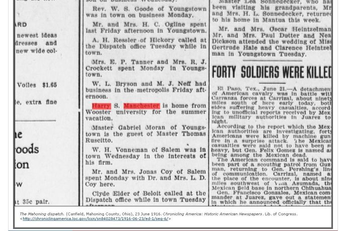 Harry Home from College 1916