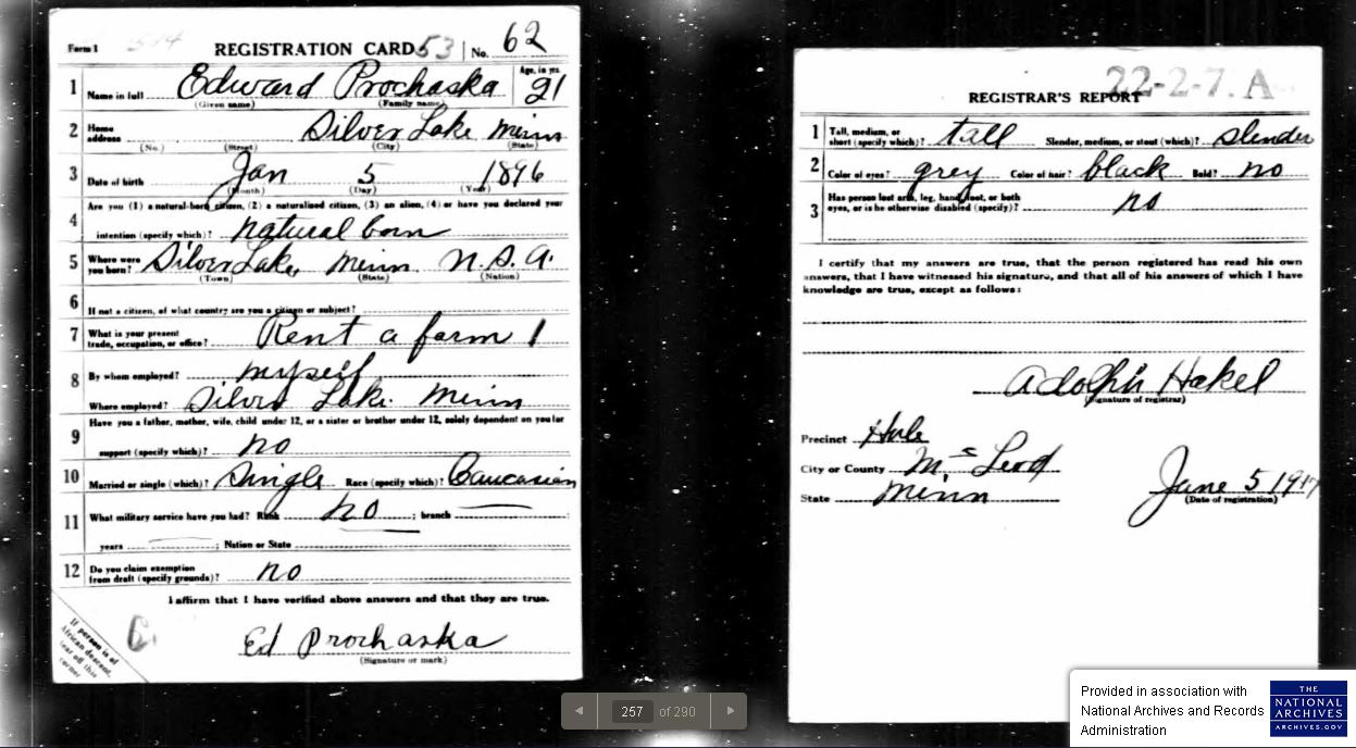 WWI Draft Card