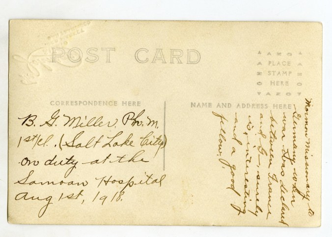 Reverse Side of Postcard