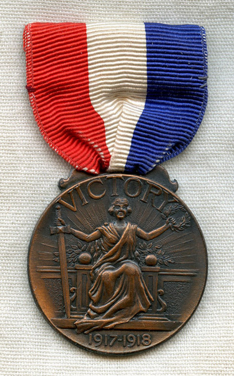 WWI medal for wartime service from Rutland County, Vermont